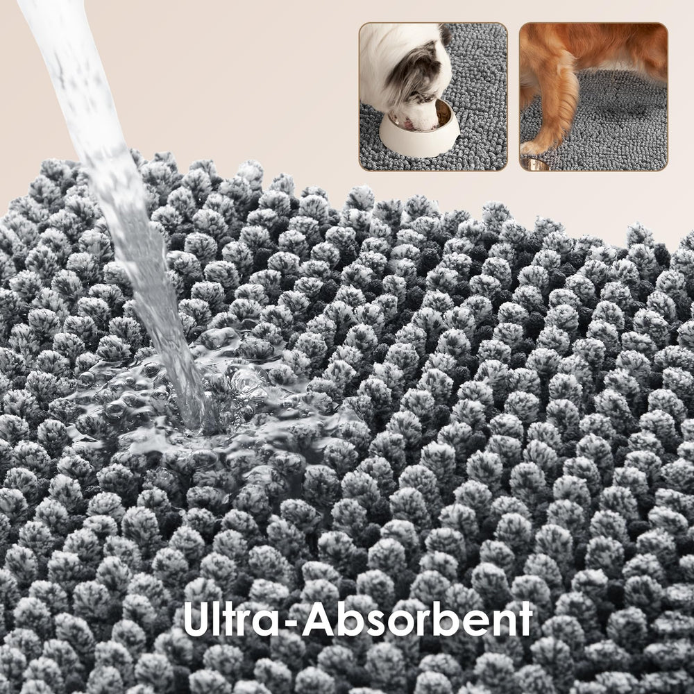 EHEYCIGA non-slip dog mat backing prevents shifting on dry surfaces.