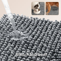 EHEYCIGA non-slip dog mat backing prevents shifting on dry surfaces.