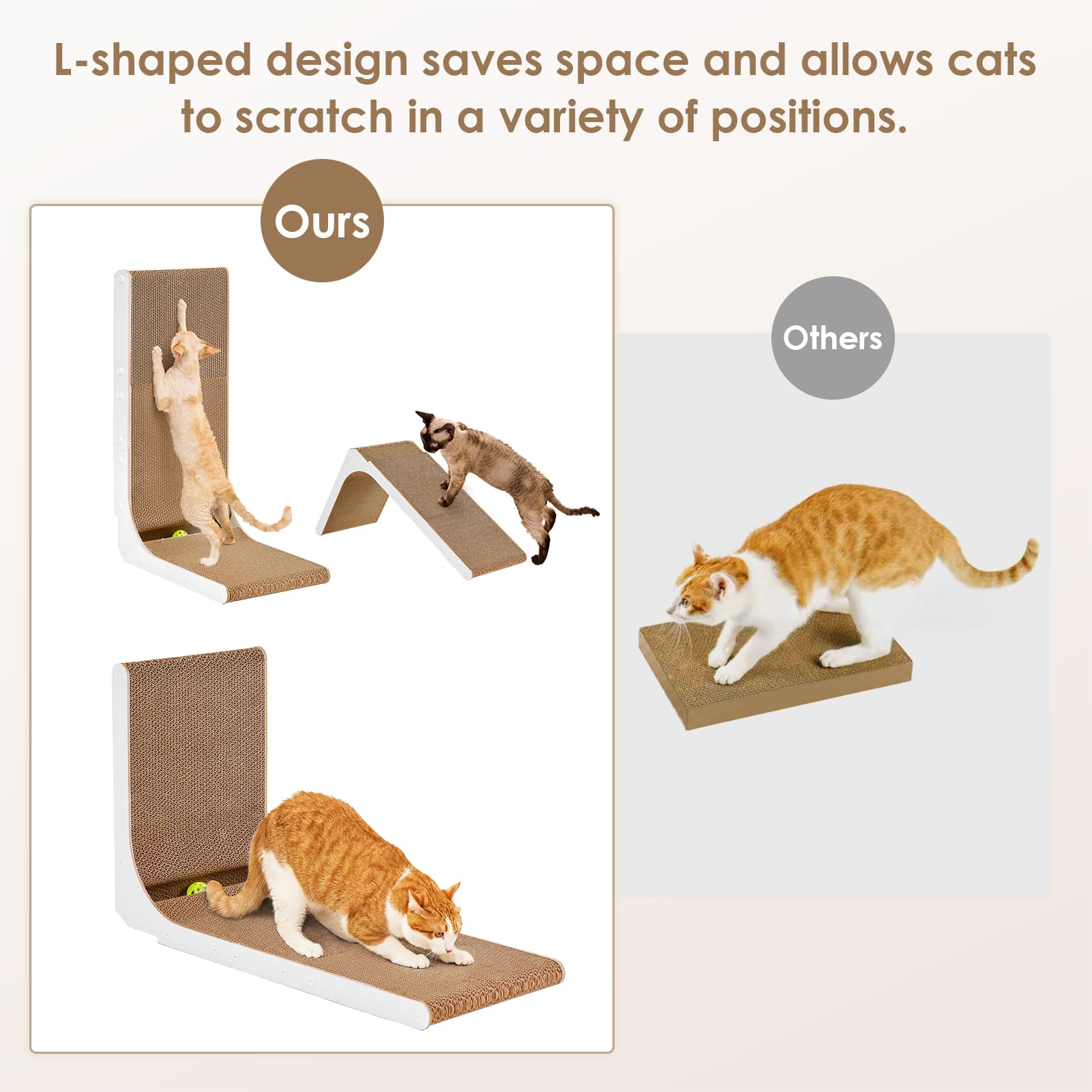 EHEYCIGA non-toxic corrugated-paper texture ensures safe scratching