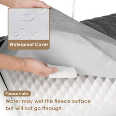 EHEYCIGA orthopedic bed side profile highlights dual-layer memory foam for adaptive support.