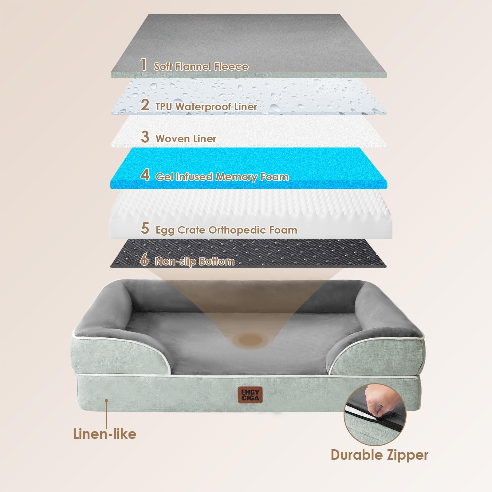 EHEYCIGA non-slip bottom image shows secure placement on slick floors.
