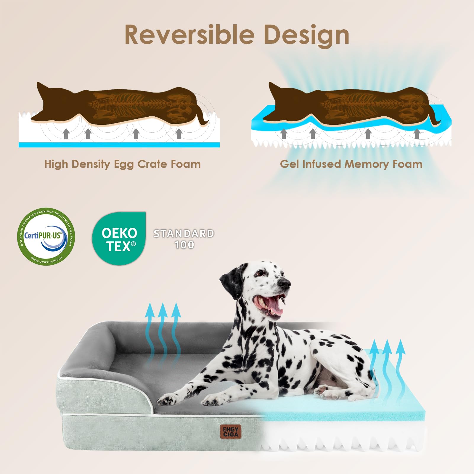EHEYCIGA bed surface in plush fleece offers inviting, cozy sleep space.