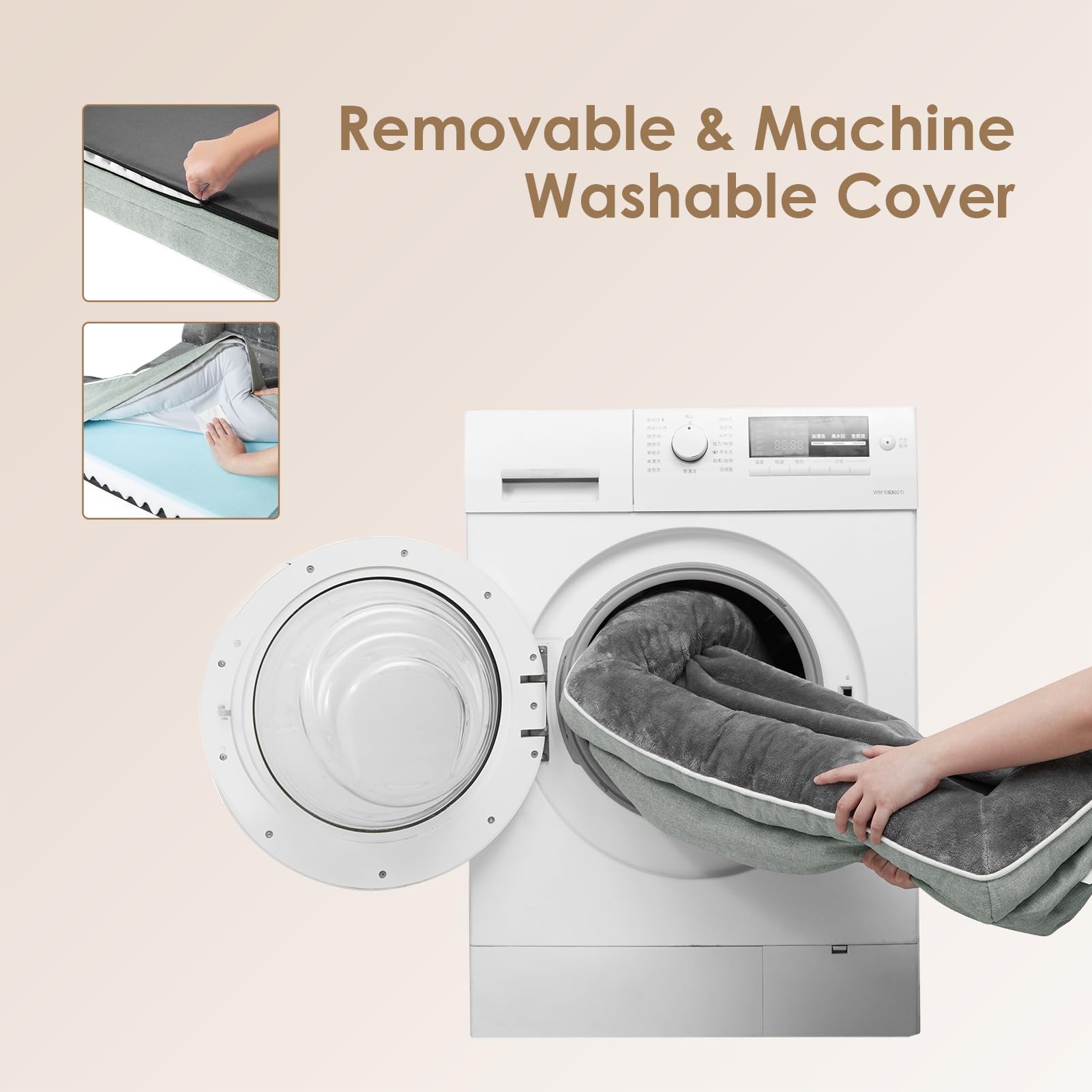 EHEYCIGA removable cover with zipper demonstrates easy cleanability.