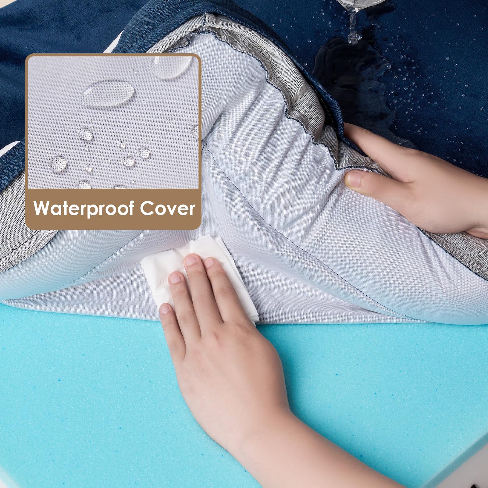EHEYCIGA bed with 3-sided bolsters supports neck and head for restful naps.