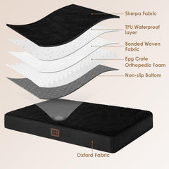 EHEYCIGA high-density foam supports large dogs on durable surface.