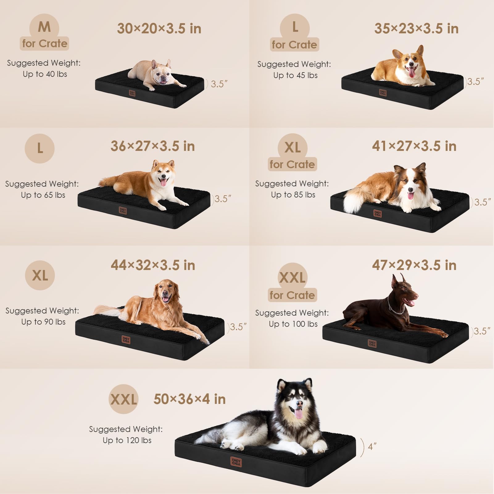 EHEYCIGA orthopedic bed shows plush sherpa top for cozy naps.