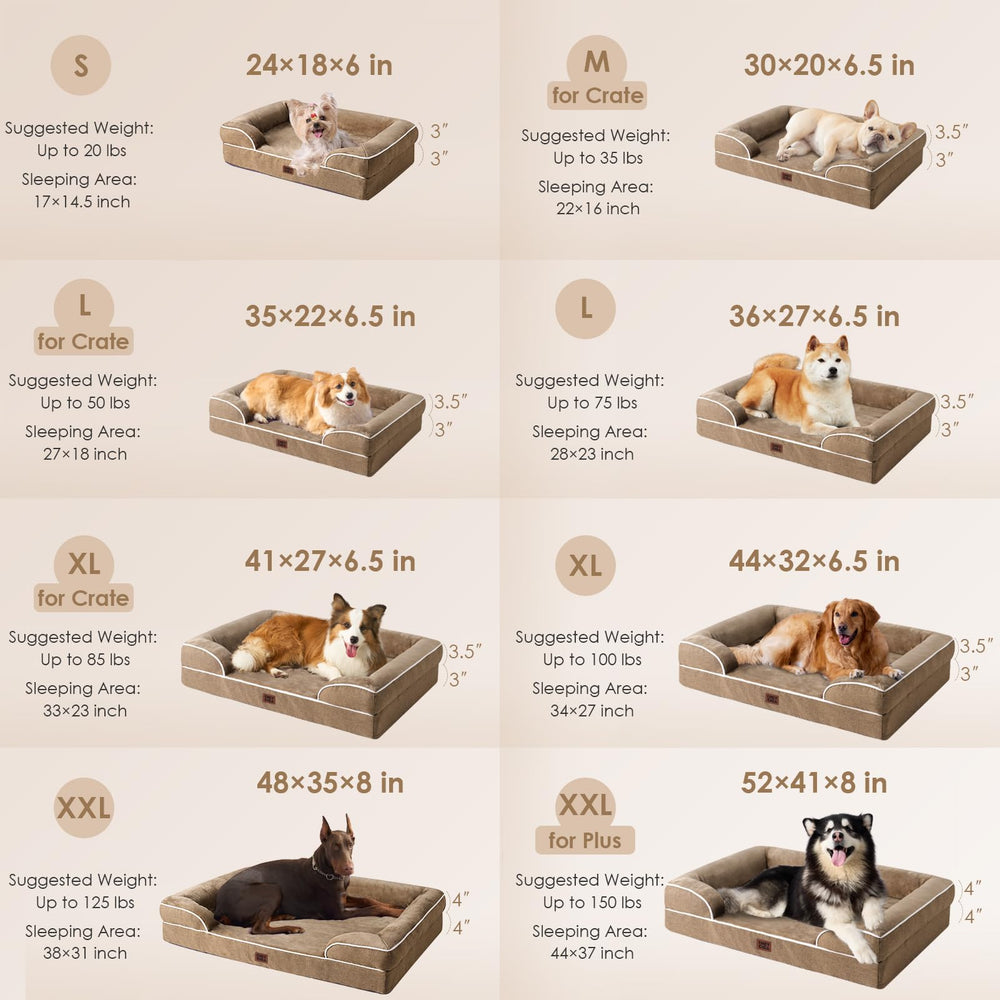 EHEYCIGA orthopedic dog bed egg crate foam structure supports even weight.