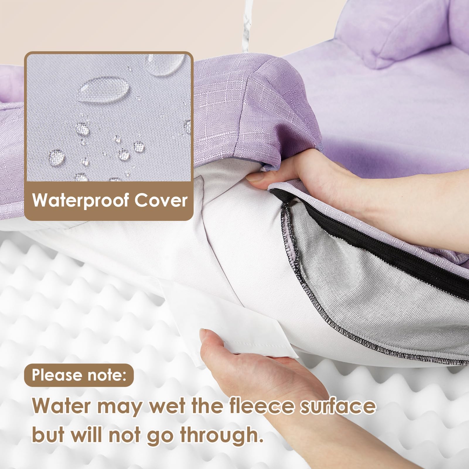 EHEYCIGA memory-foam egg-crate layer demonstrates even support across the surface