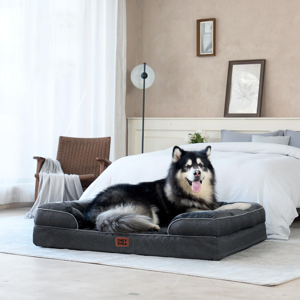 EHEYCIGA orthopedic dog bed machine-washable cover simplifies cleaning after muddy walks.