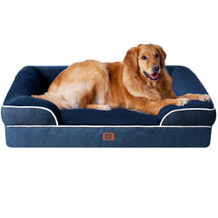 EHEYCIGA orthopedic dog bed closeup shows memory foam for even support and comfort.