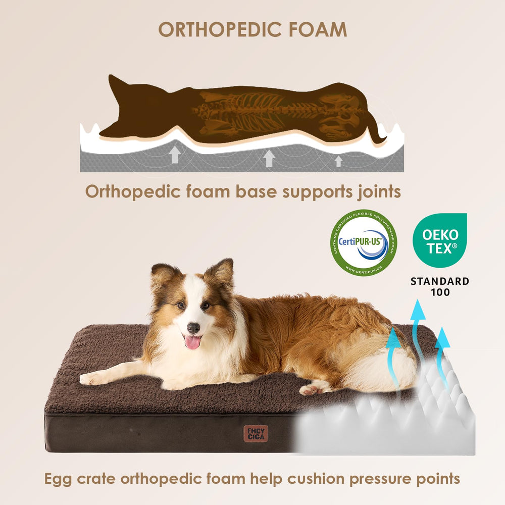 EHEYCIGA orthopedic bed emphasizes 3.5-inch high-density foam for joint comfort