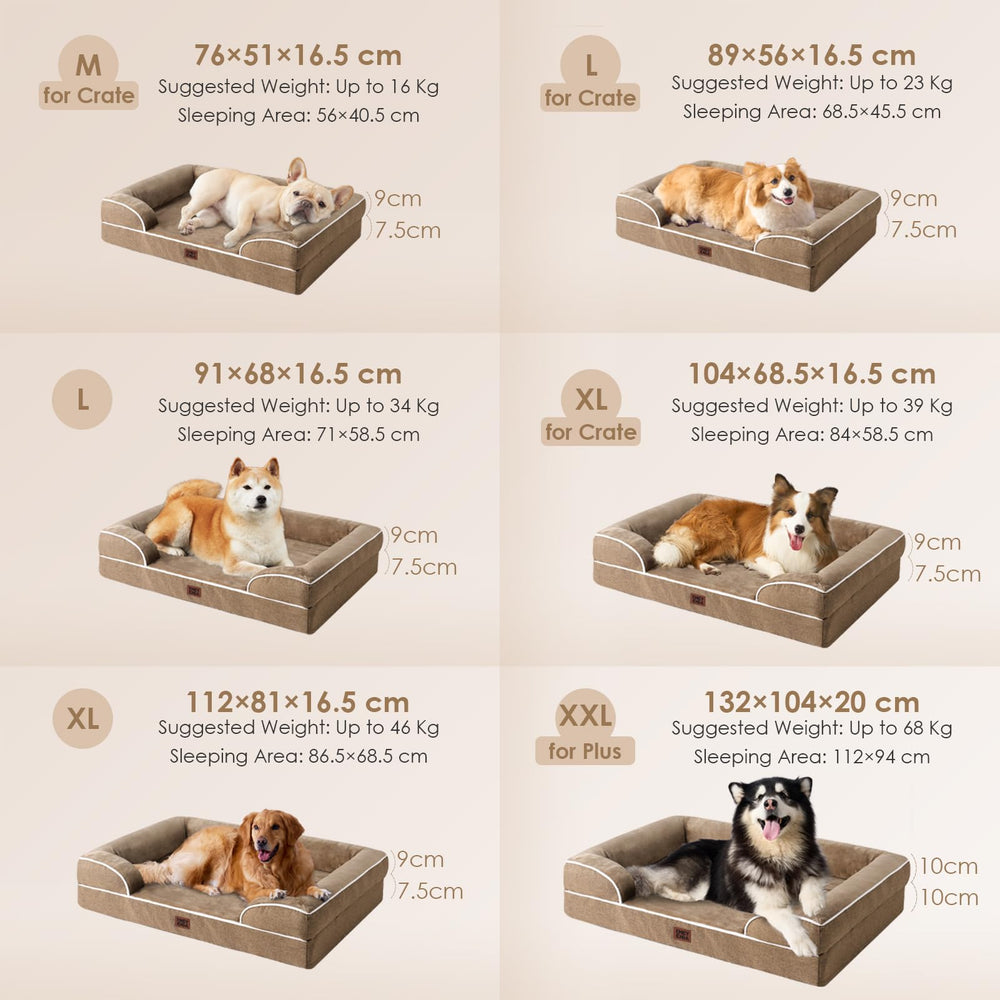 EHEYCIGA orthopedic dog bed foam inside shows egg-crate core