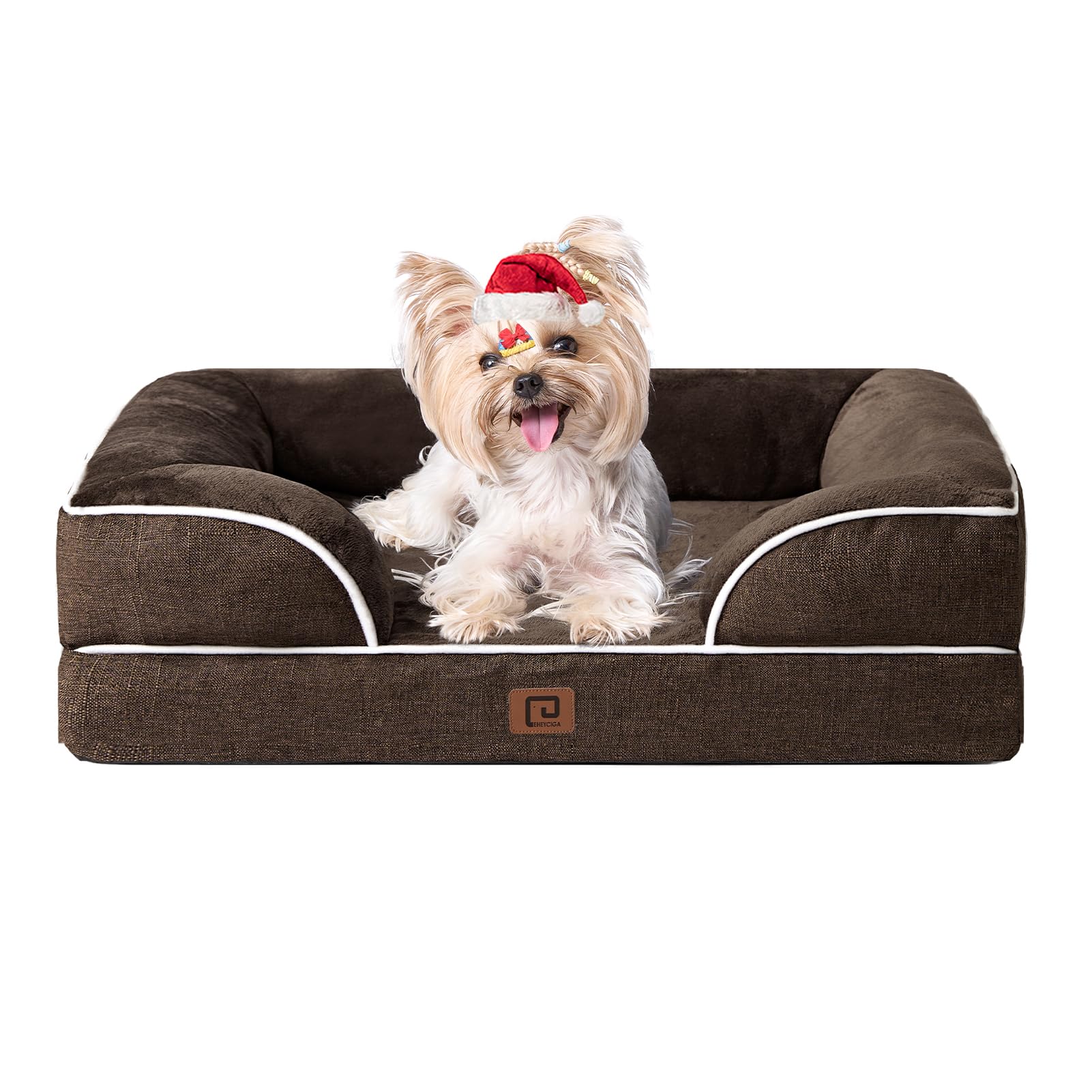 EHEYCIGA orthopedic dog bed front view showing memory foam for joint comfort