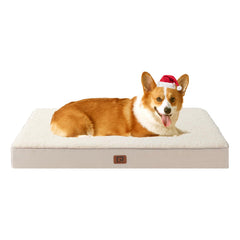 EHEYCIGA orthopedic bed large camel 35x23 shows sturdy support for big dogs.