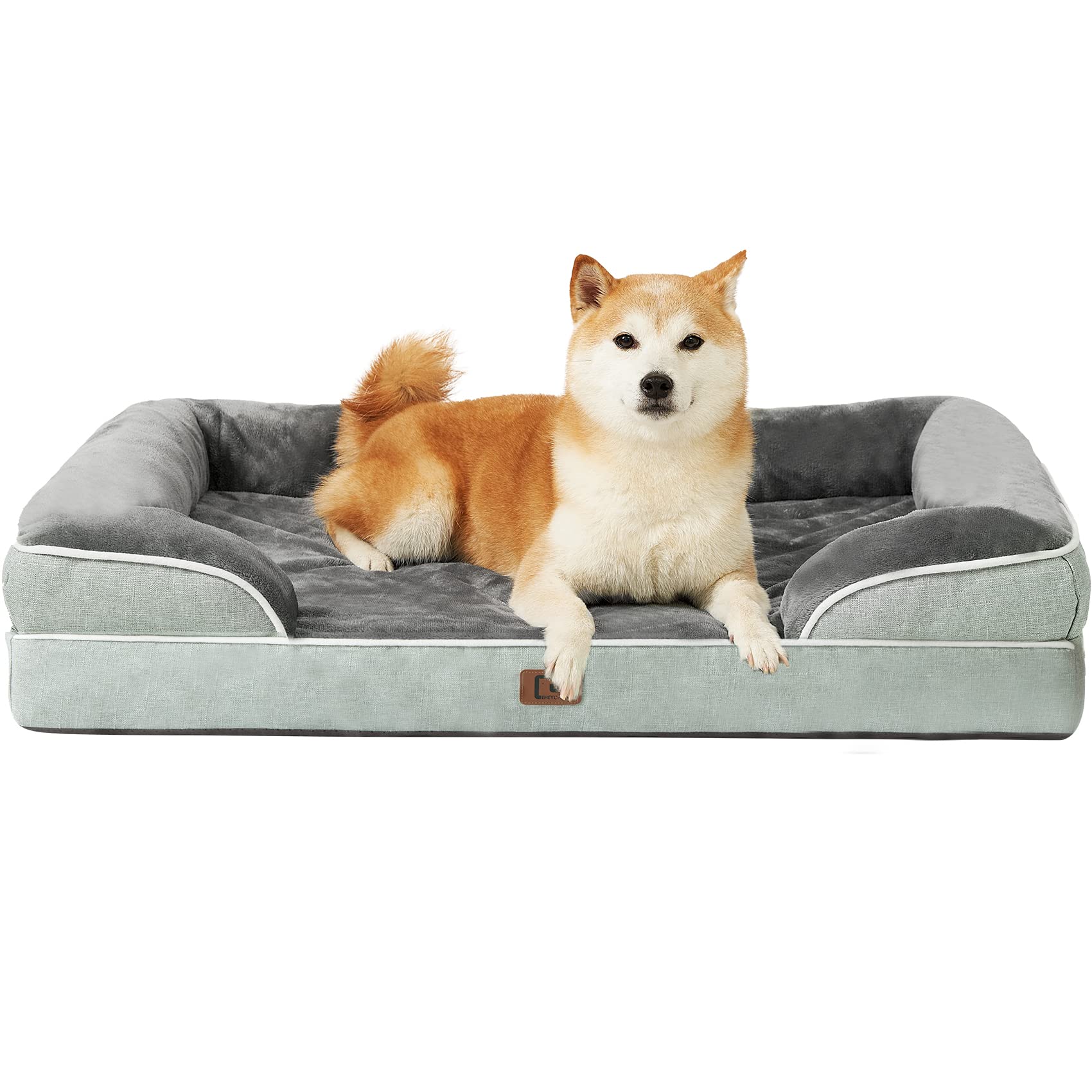 EHEYCIGA orthopedic dog bed large memory foam close-up shows plush support