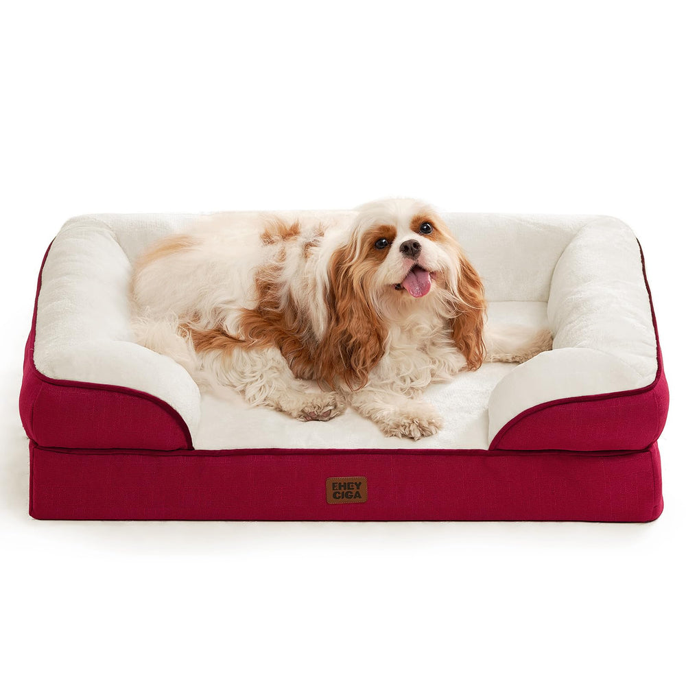 EHEYCIGA orthopedic dog bed with large memory foam for even support