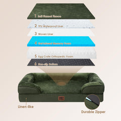 EHEYCIGA large-dog bed side bolster detail showing neck support
