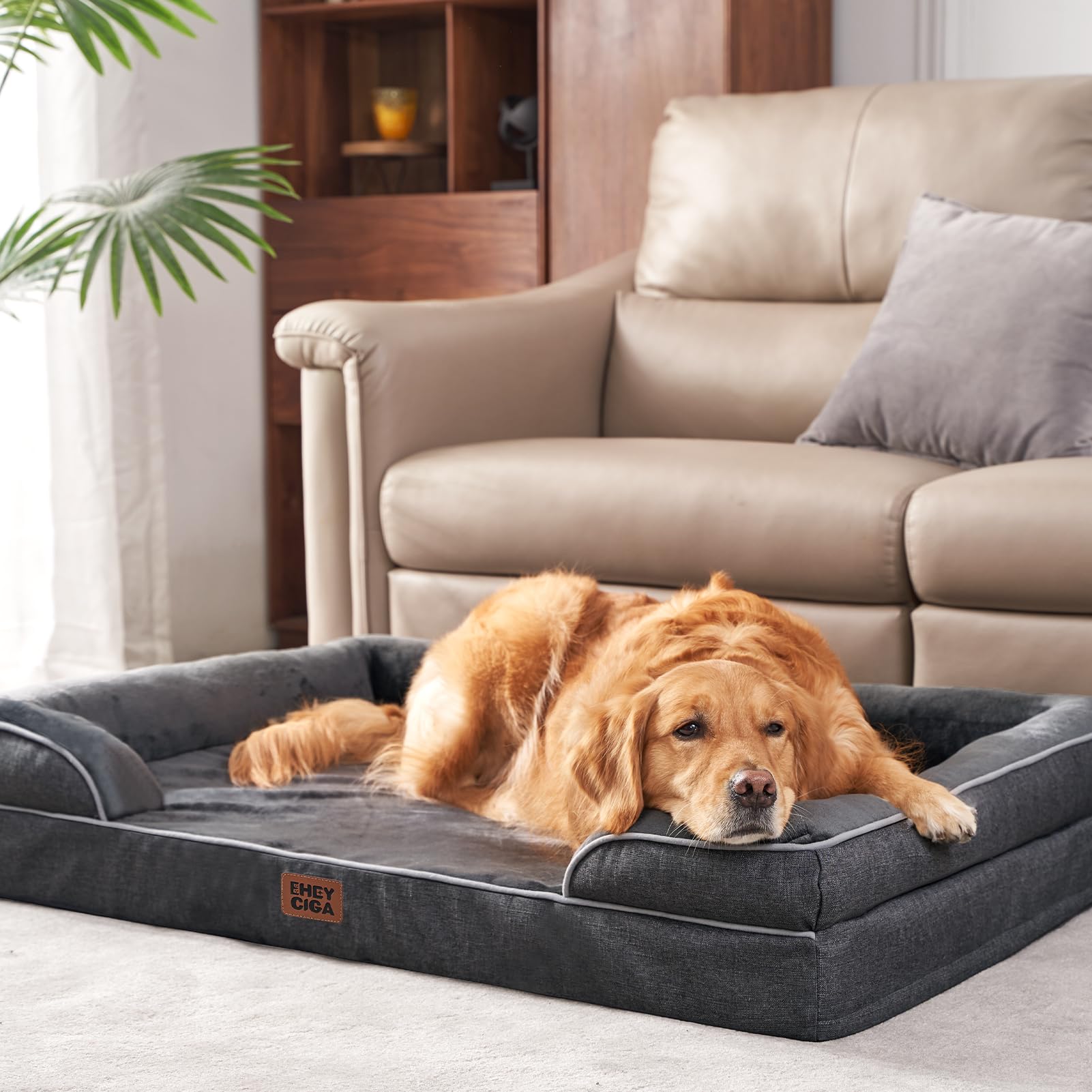 EHEYCIGA orthopedic dog bed available in extra-large sizing for big dogs.