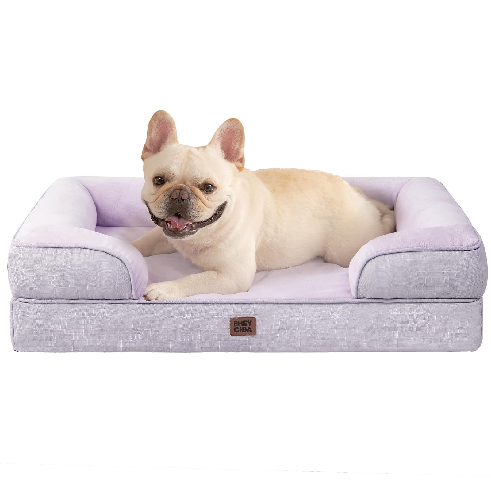 EHEYCIGA orthopedic dog bed memory-foam closeup shows pressure-relief comfort for medium dogs