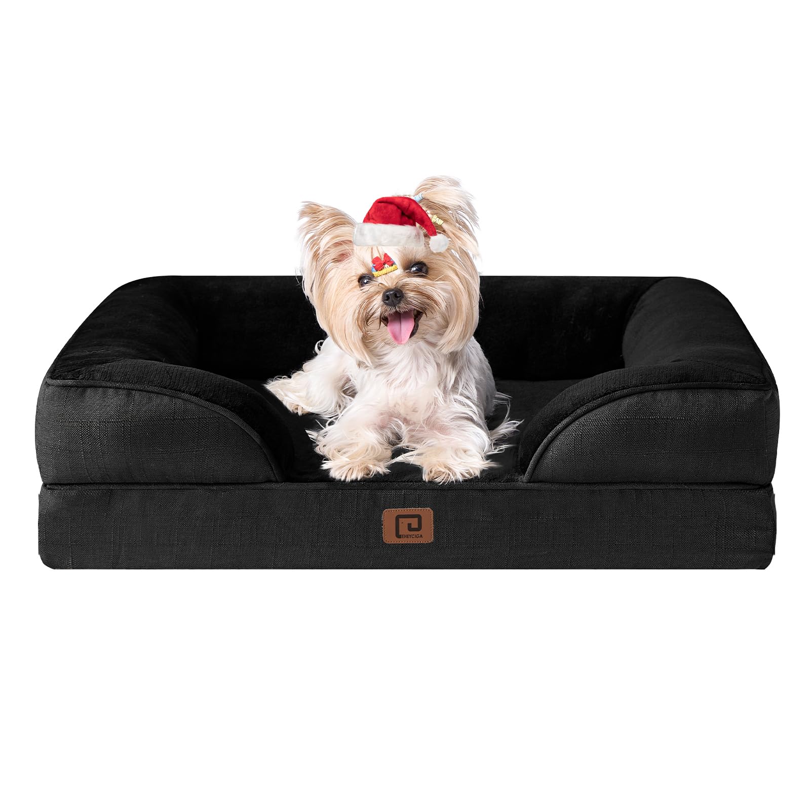 EHEYCIGA orthopedic dog bed memory foam close-up shows pressure-distribution support