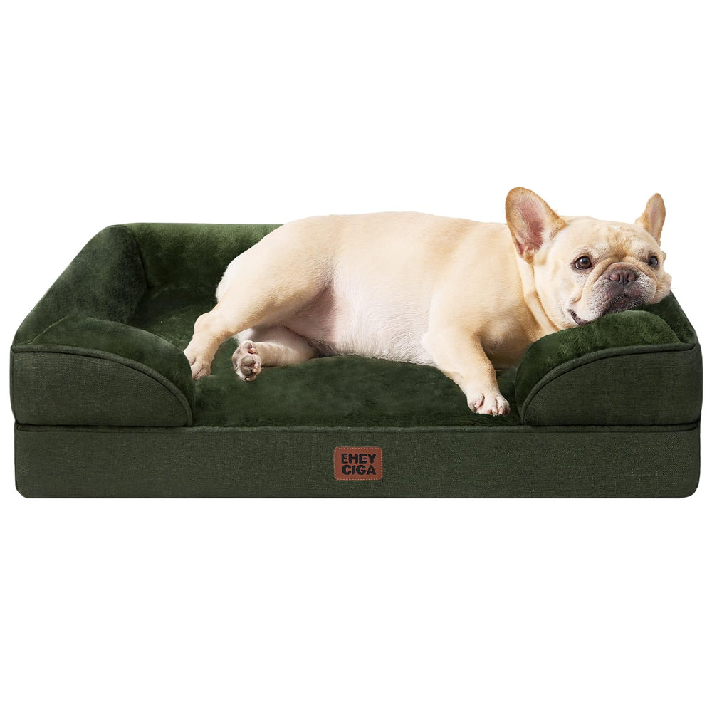 EHEYCIGA orthopedic dog bed memory foam left-view supports joints and comfort.