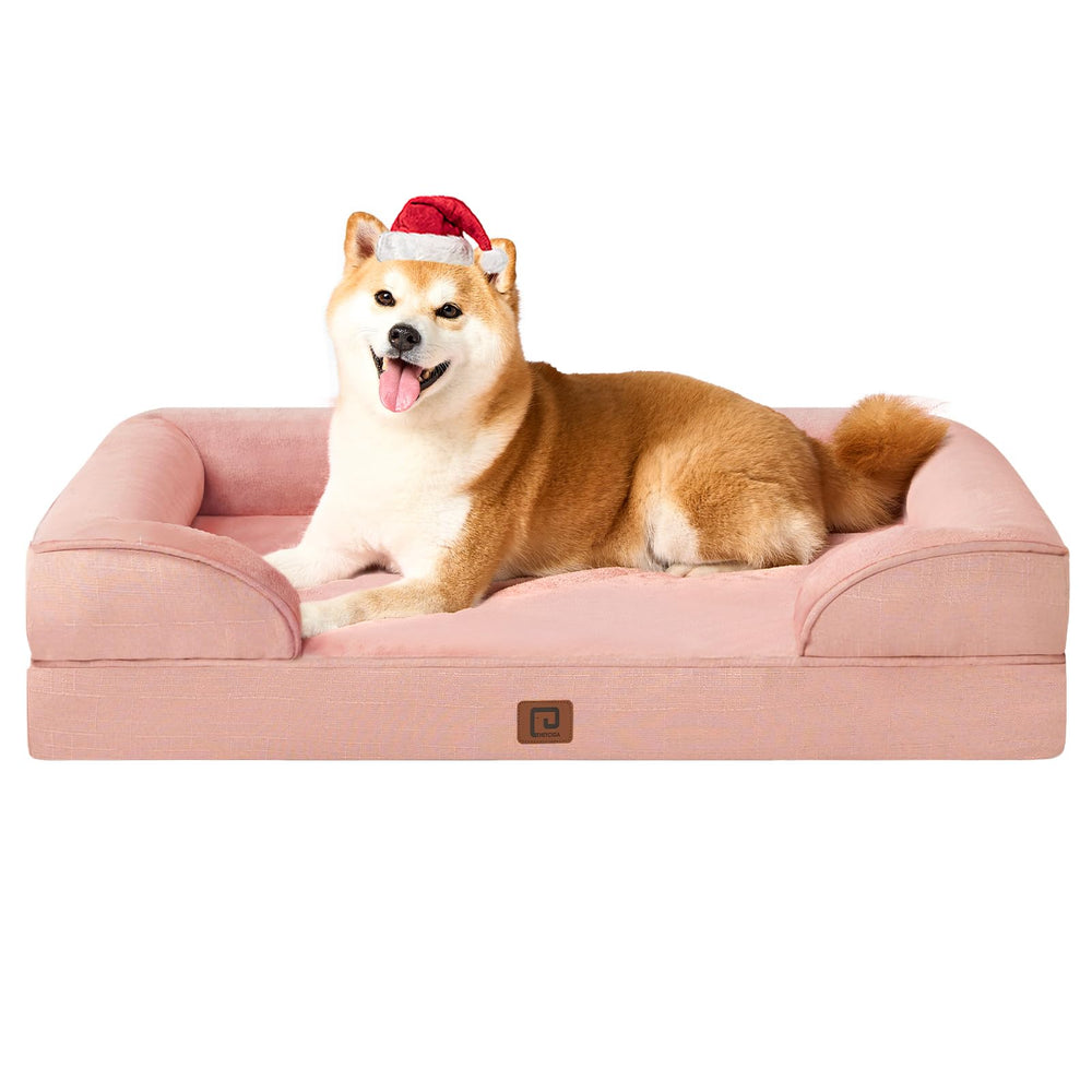 EHEYCIGA orthopedic bed top view shows memory foam for even support.