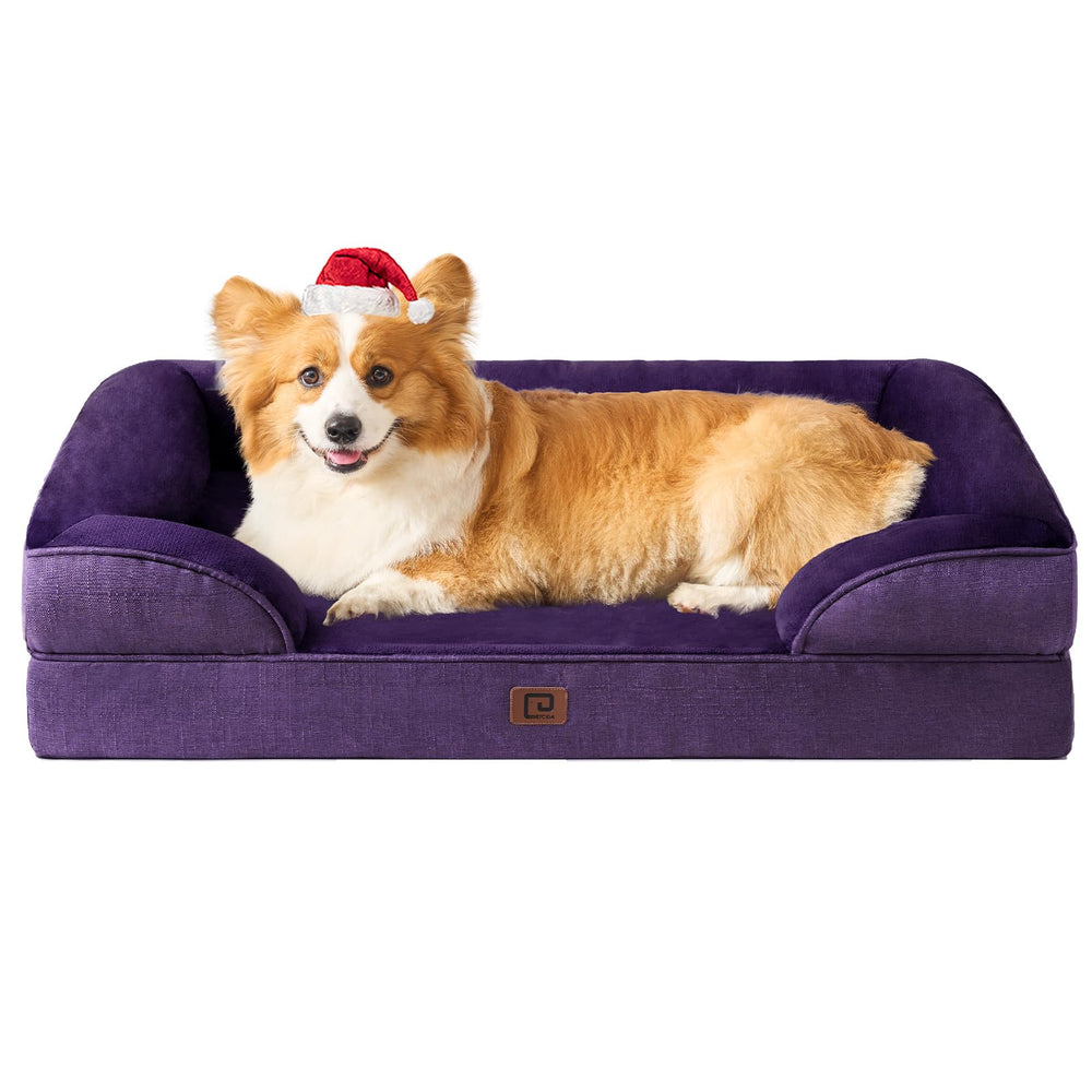 EHEYCIGA orthopedic dog bed memory foam close-up shows supportive cushioning.