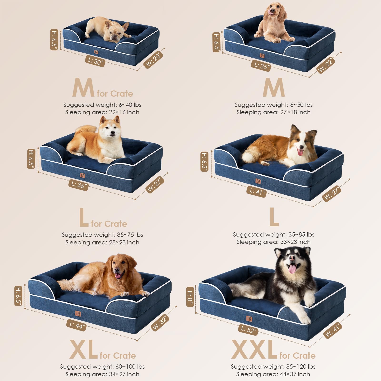EHEYCIGA non-slip bottom helps keep the bed in place during active pets.