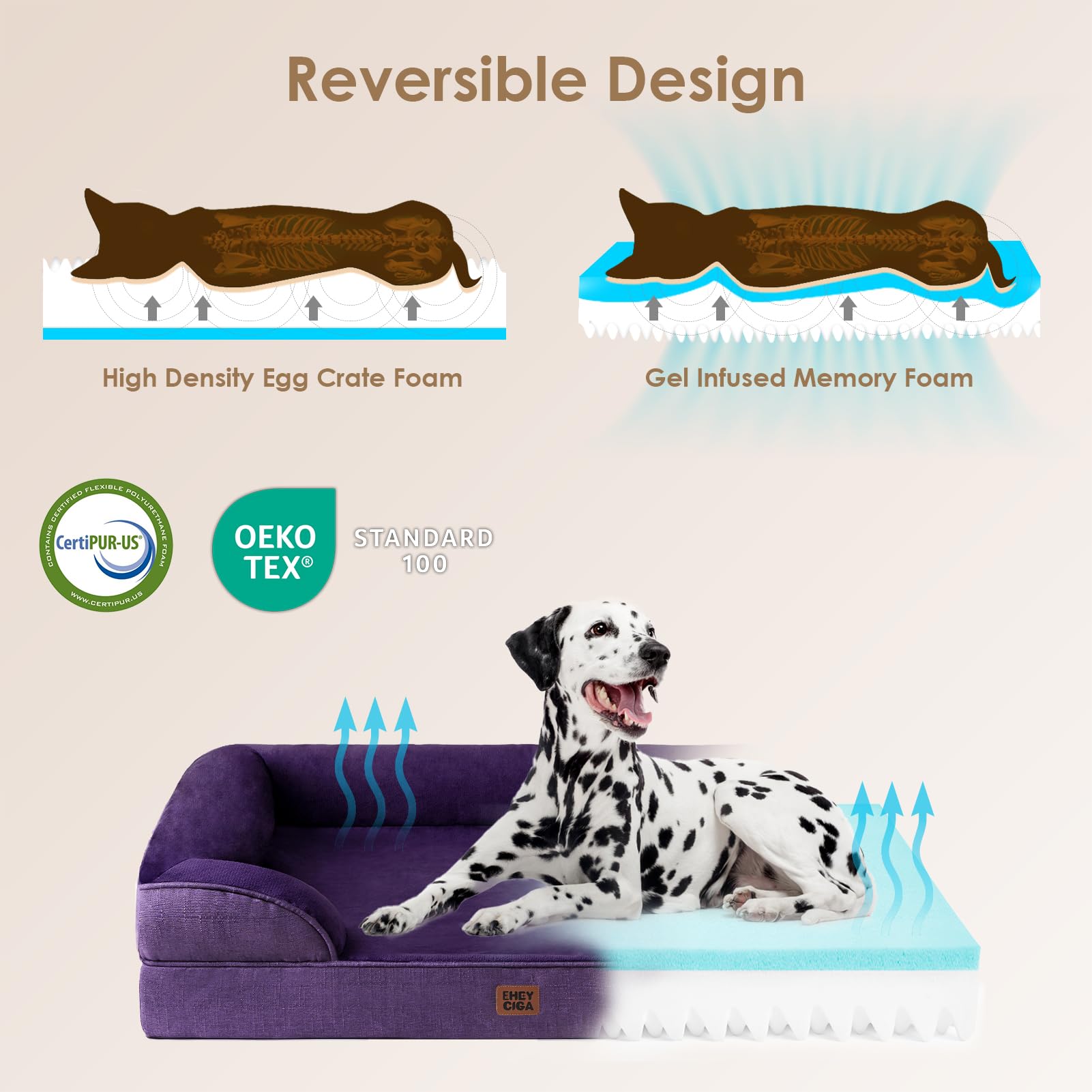 EHEYCIGA non-slip bottom ensures stable placement during pets' naps.