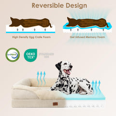 EHEYCIGA orthopedic dog bed reinforced side cradling supports restful sleep.
