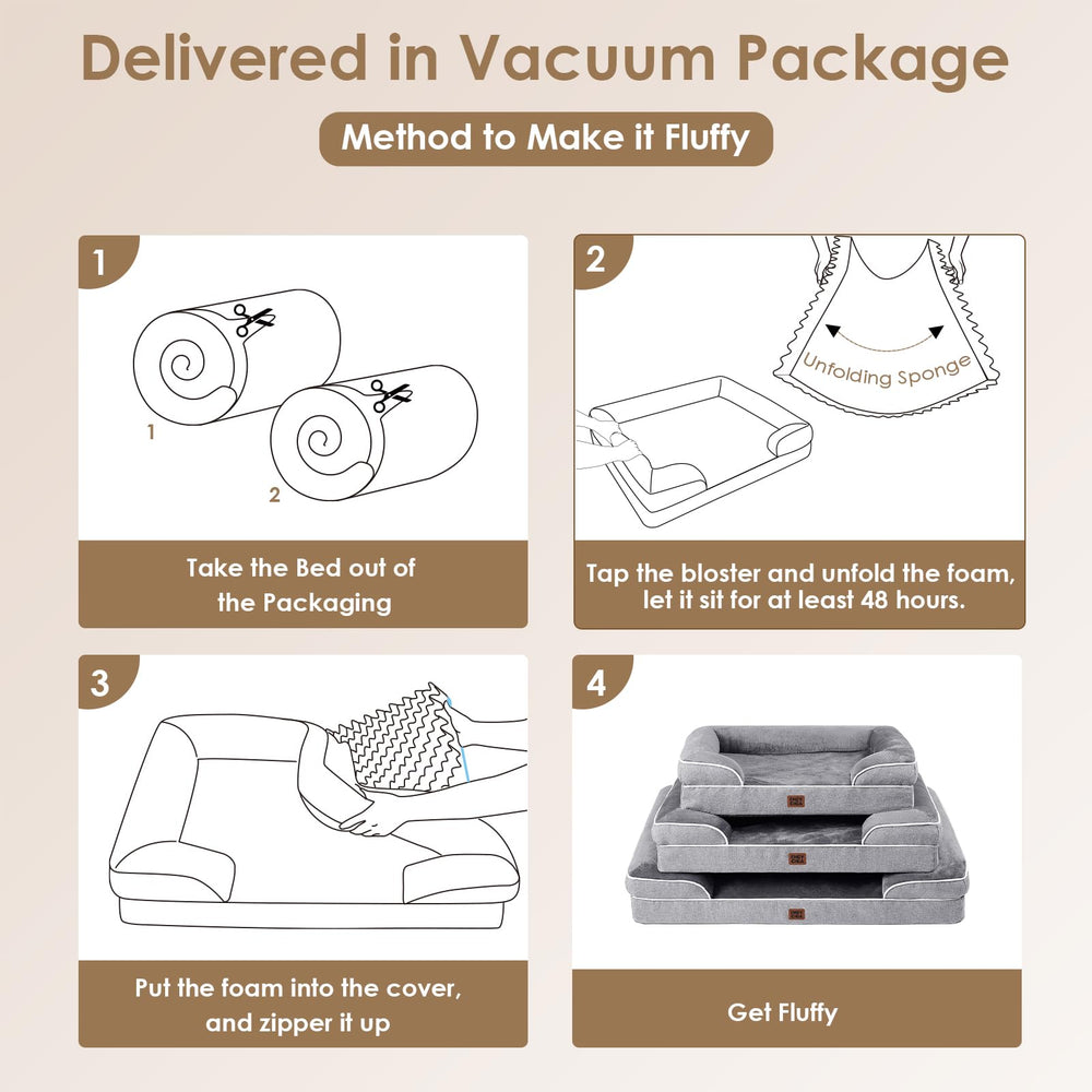 EHEYCIGA orthopedic dog bed removable cover for easy washing