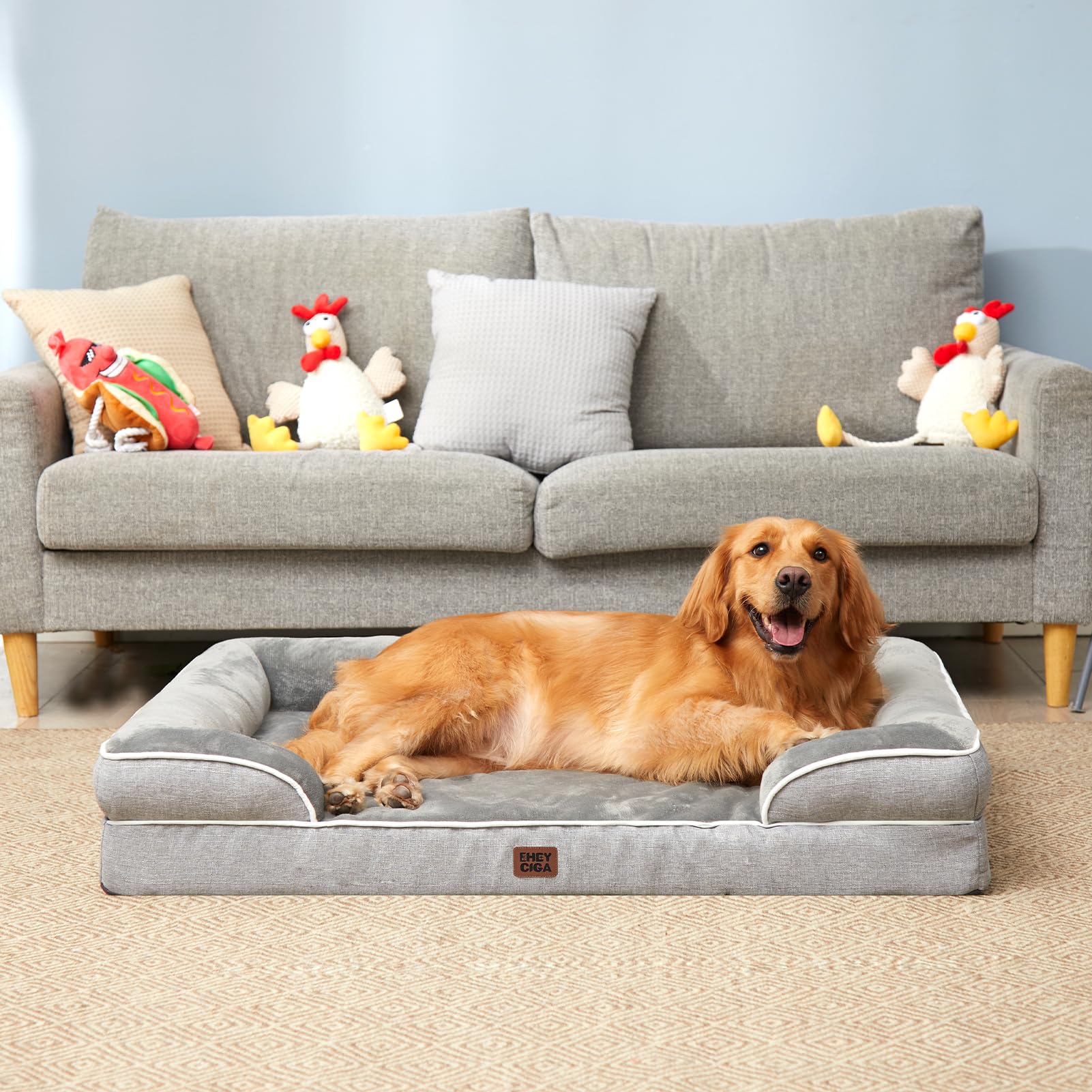 EHEYCIGA orthopedic dog bed available in medium, large and extra-large