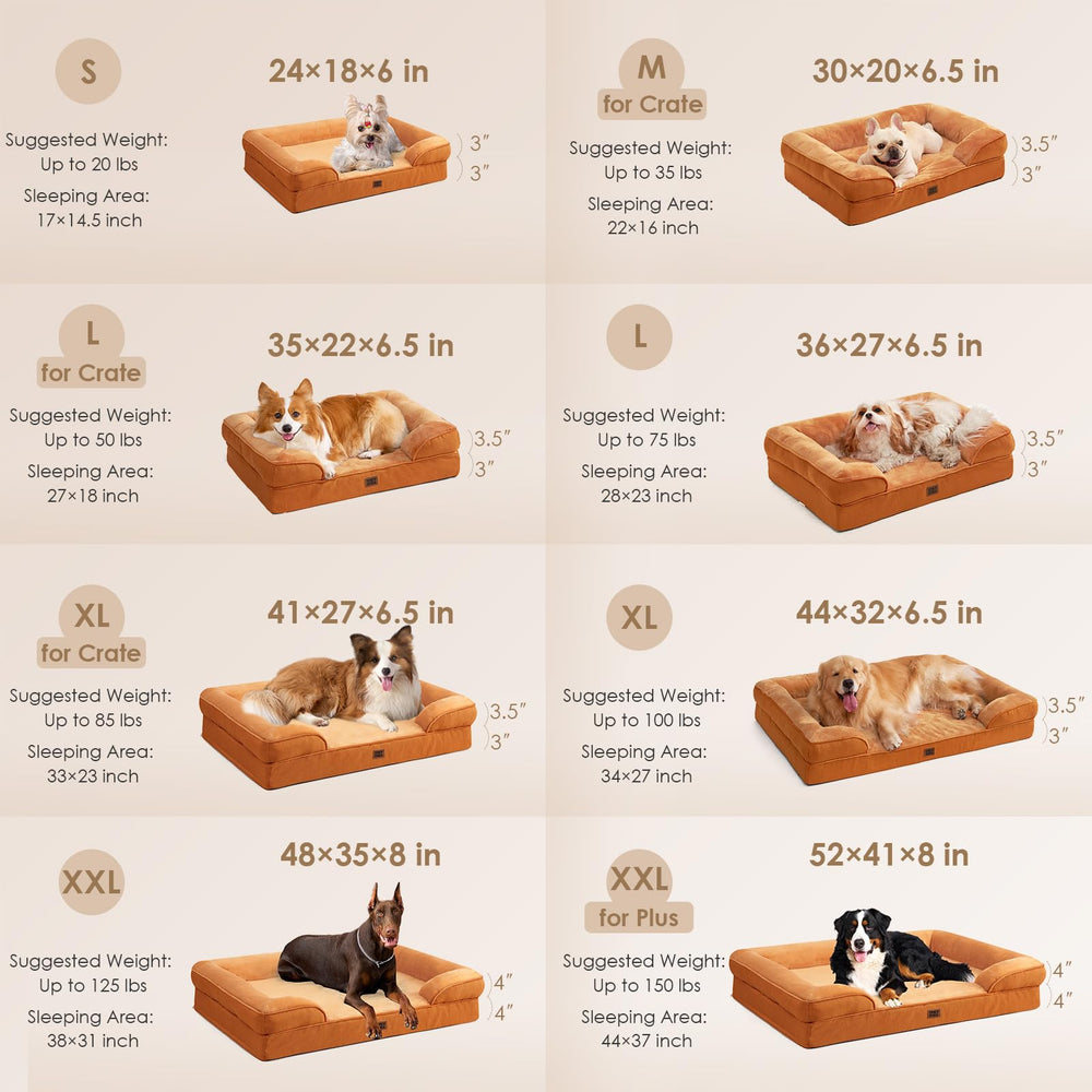 EHEYCIGA orthopedic dog bed XL side bolster shows neck support for restful naps.