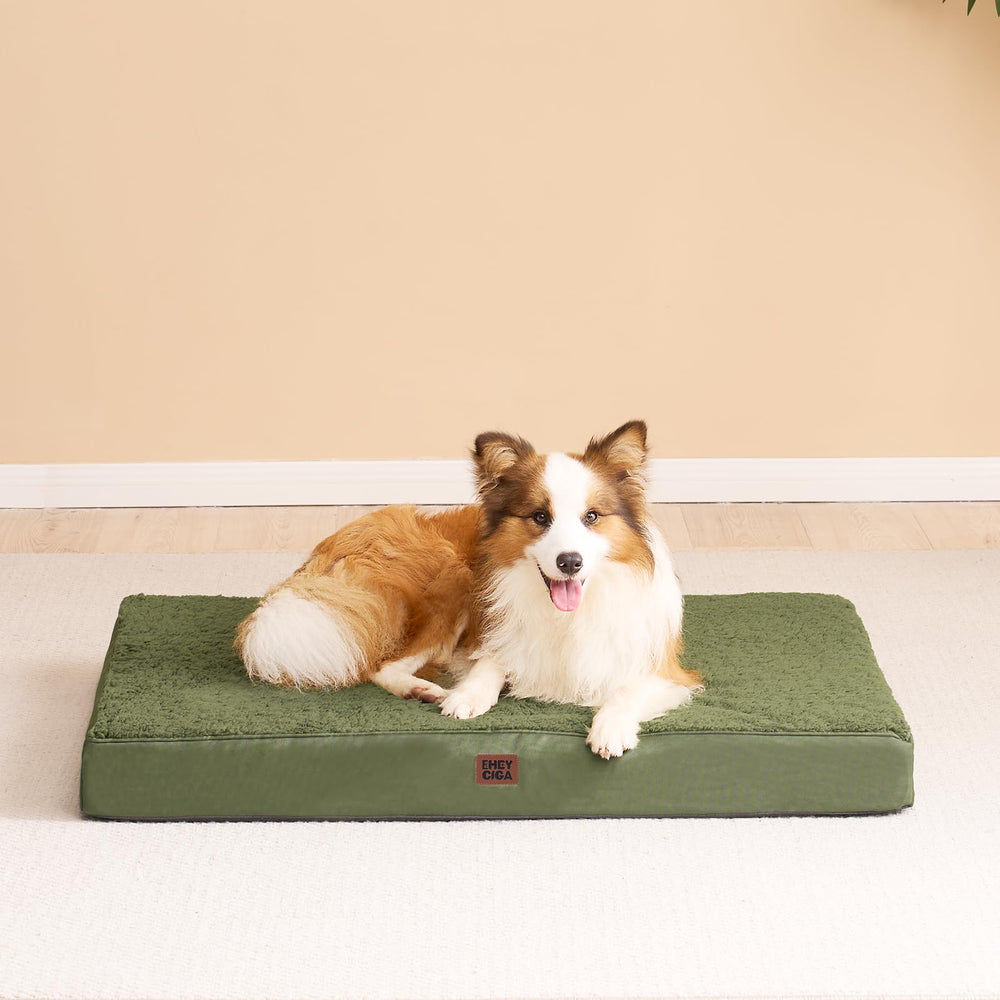 EHEYCIGA orthopedic dog bed XXL dog napping after a walk.