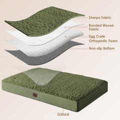 EHEYCIGA orthopedic dog bed XXL sherpa top delivers plush softness for lounging.