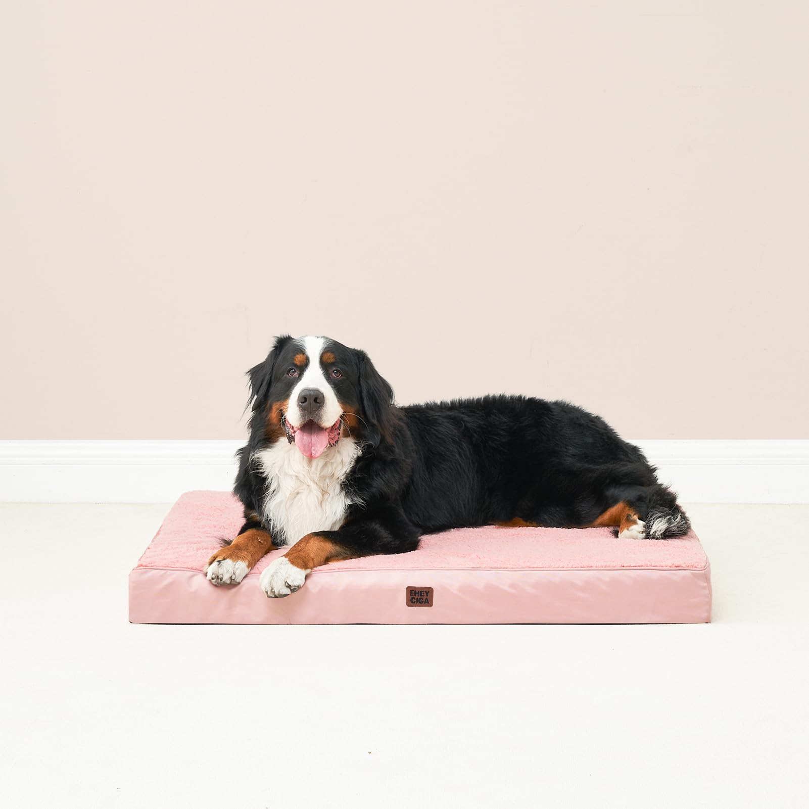 EHEYCIGA orthopedic XL bed pink color detail emphasizes stylish design