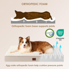 Close-up of egg-crate foam on EHEYCIGA dog bed for supportive cushioning