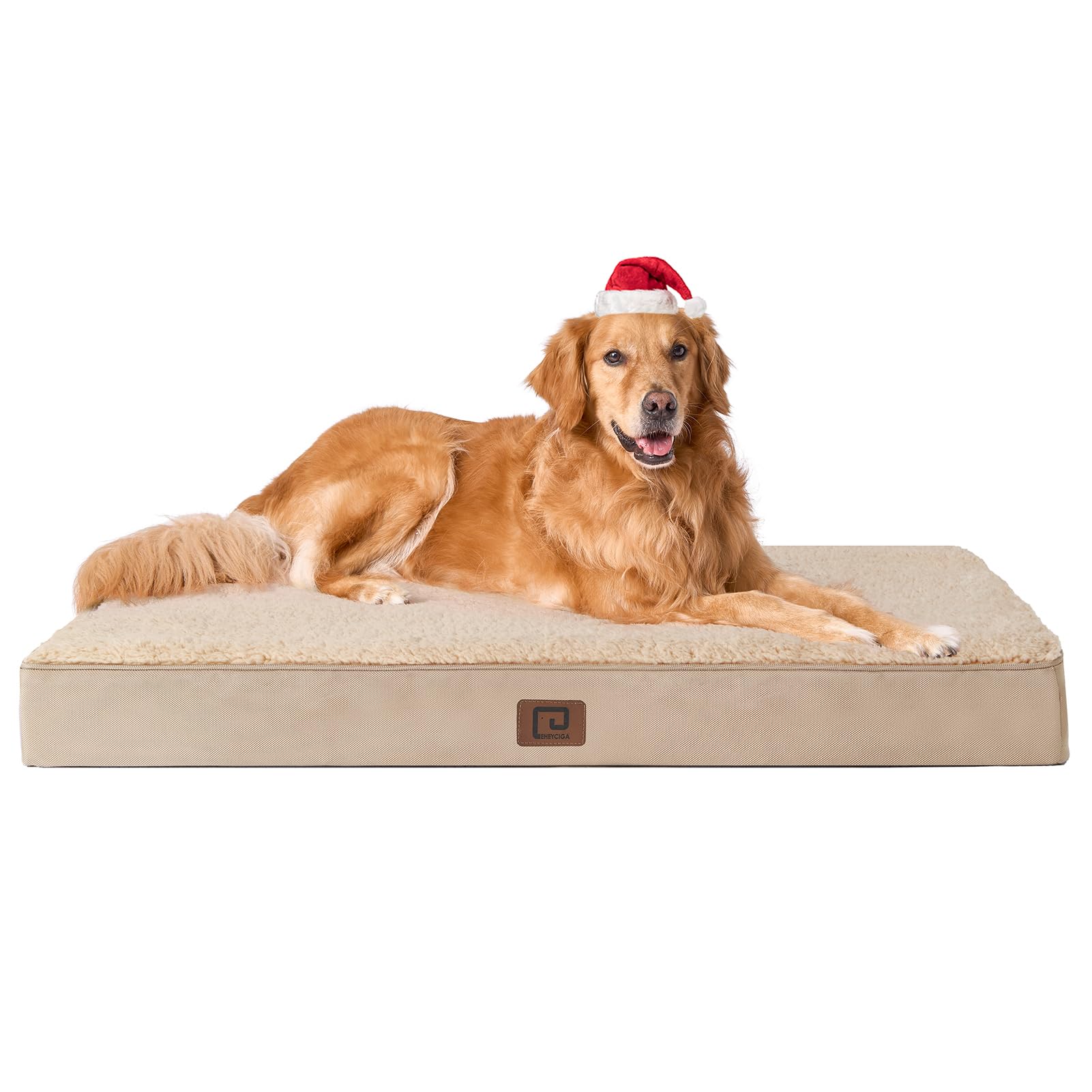 EHEYCIGA orthopedic XL dog bed eggfoam closeup shows supportive foam for joints
