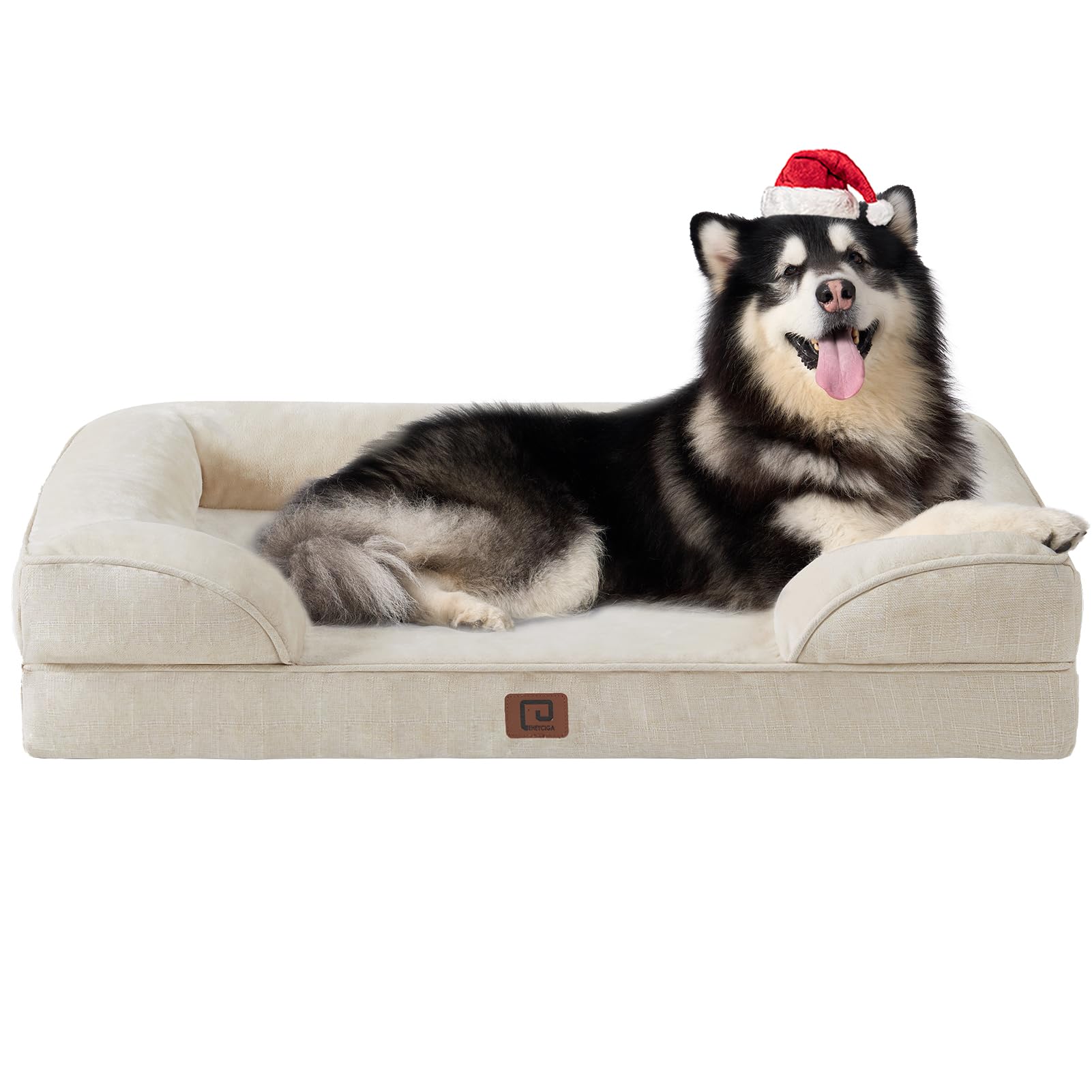 EHEYCIGA orthopedic XL dog bed memory-foam close-up showing joint-friendly support during naps.