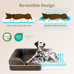 EHEYCIGA orthopedic XL dog bed features non-slip bottom for stable placement.