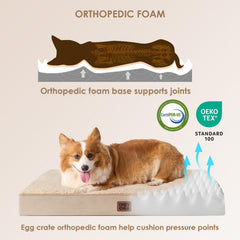 EHEYCIGA orthopedic XL dog bed plush sherpa top for extra softness