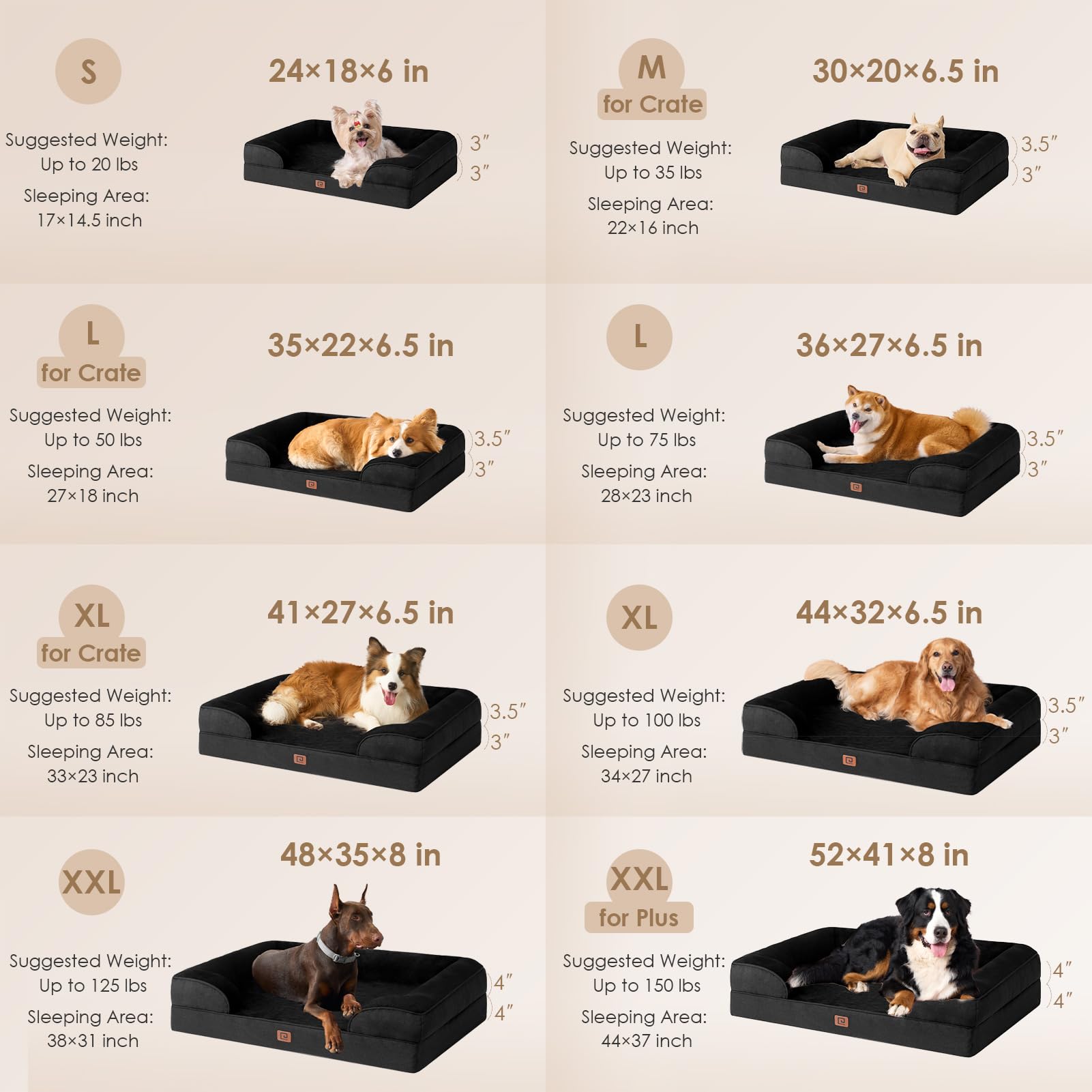 EHEYCIGA orthopedic XL dog bed side bolster close-up highlighting neck and head support