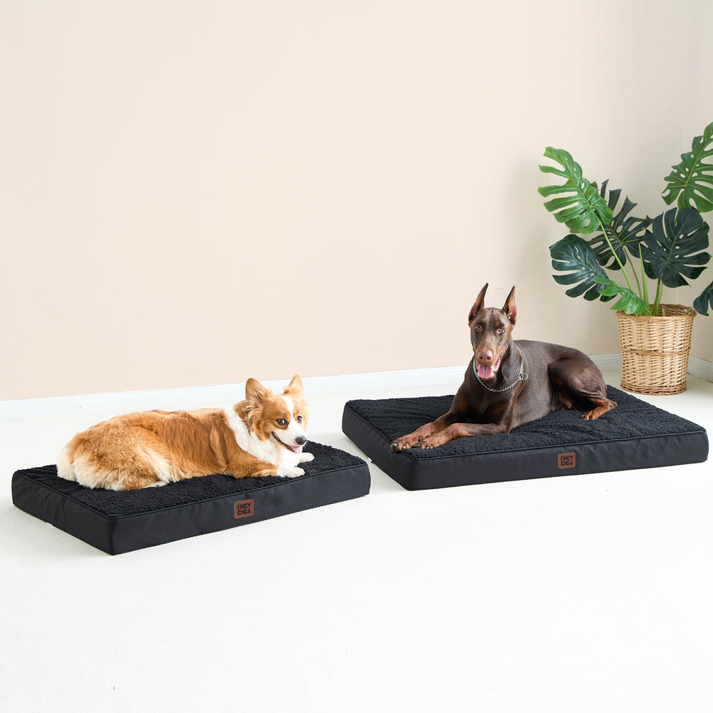 EHEYCIGA orthopedic XXL bed rebound after unboxing demonstrates quick readiness.