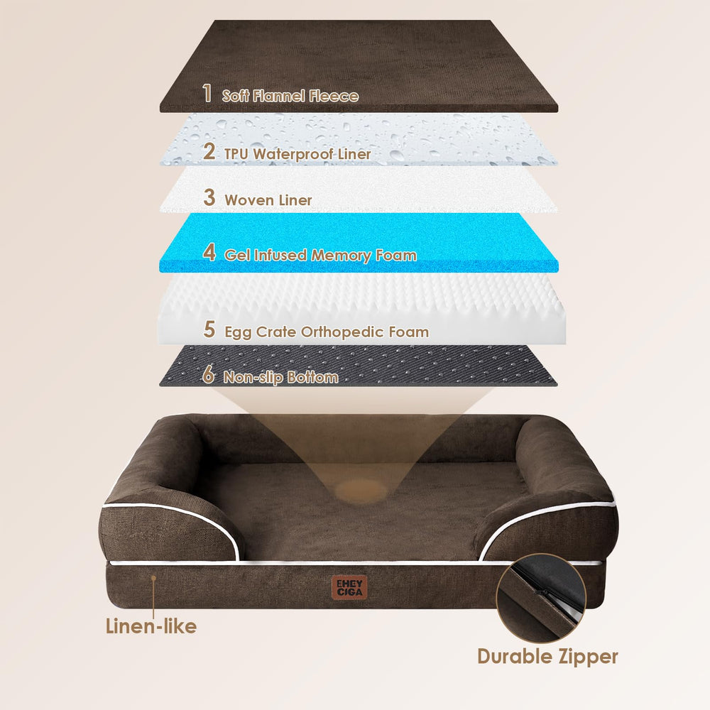EHEYCIGA pet couch bed features non-slip bottom to prevent sliding