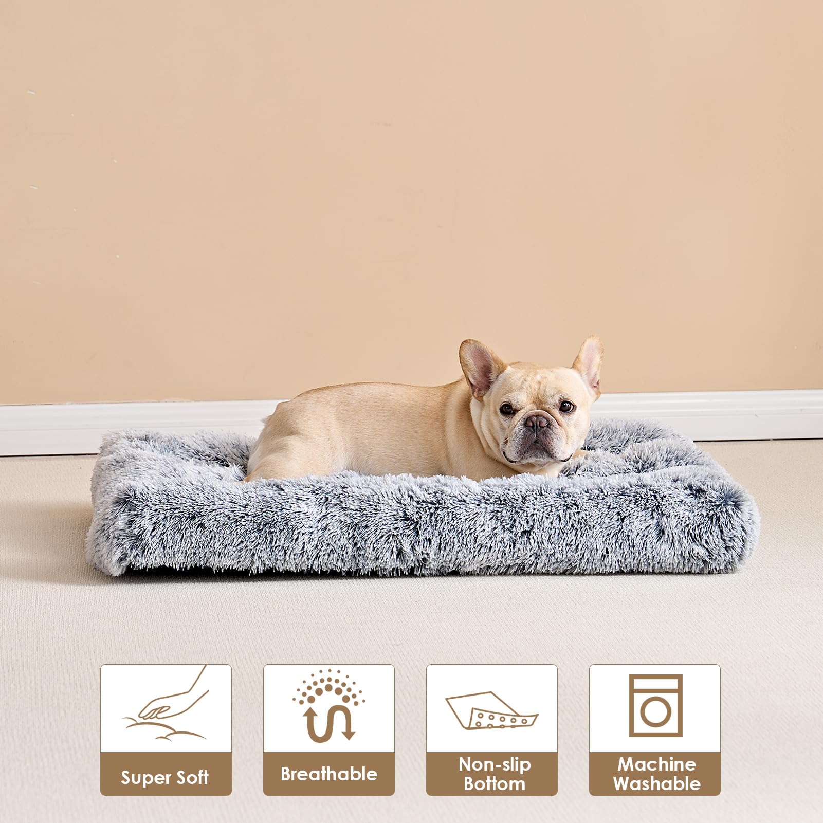 EHEYCIGA plush crate pad creates a secure, calming space for pets.