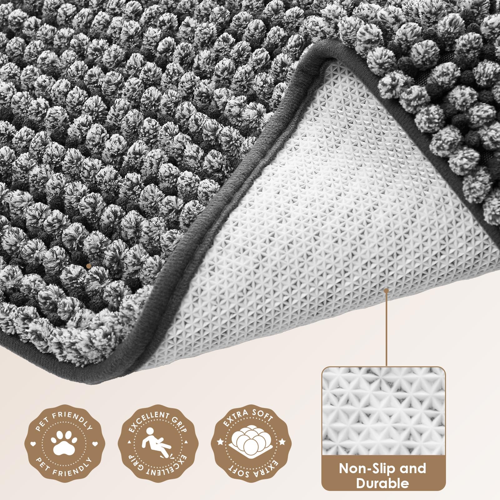 EHEYCIGA quick-dry dog mat dries fast after rain or snow.