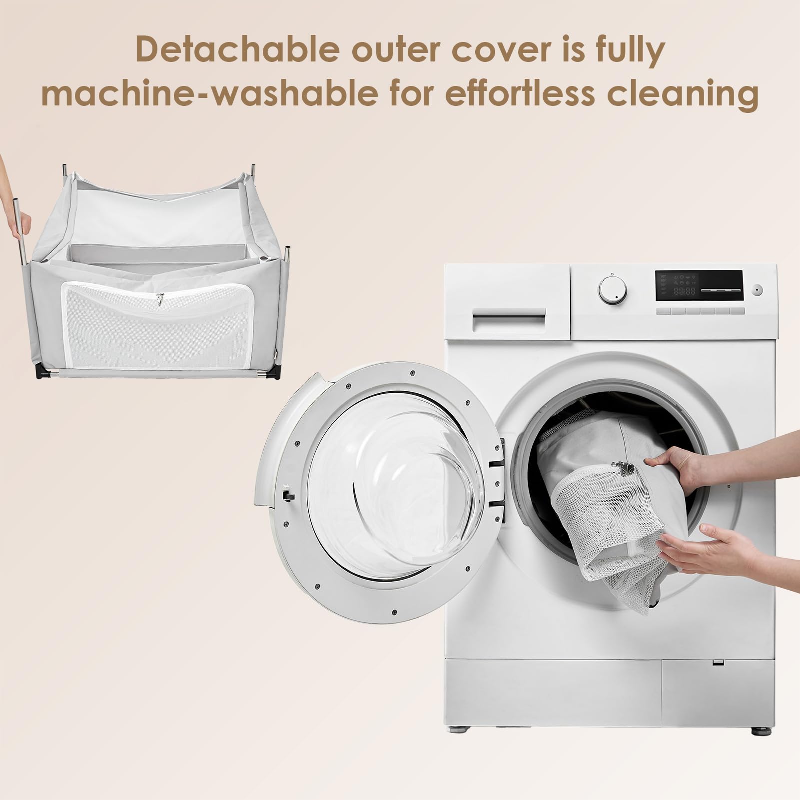 EHEYCIGA removable-cover cleaning photo highlights machine-washable cover for simple care.