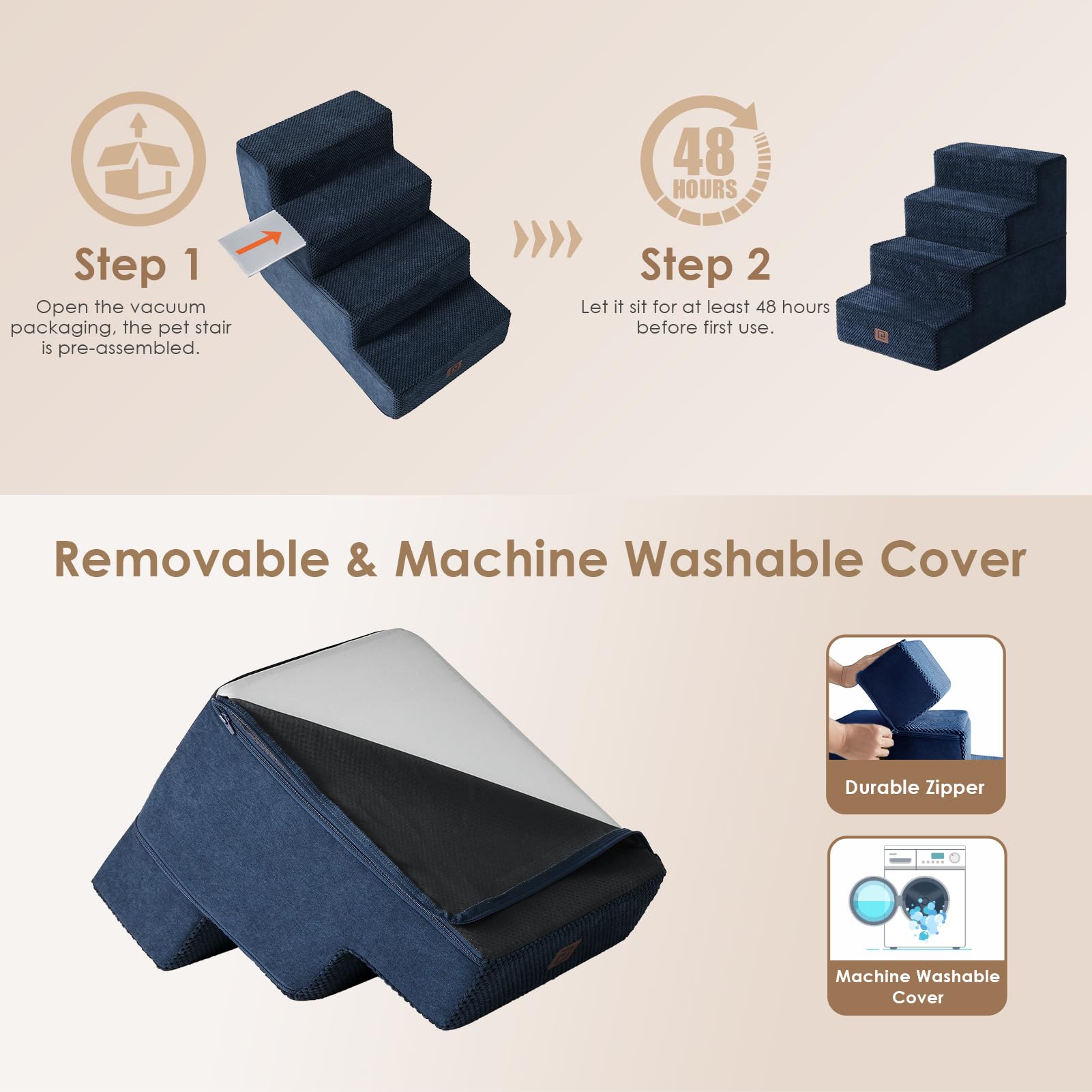 EHEYCIGA removable washable cover simplifies cleaning after muddy paws.