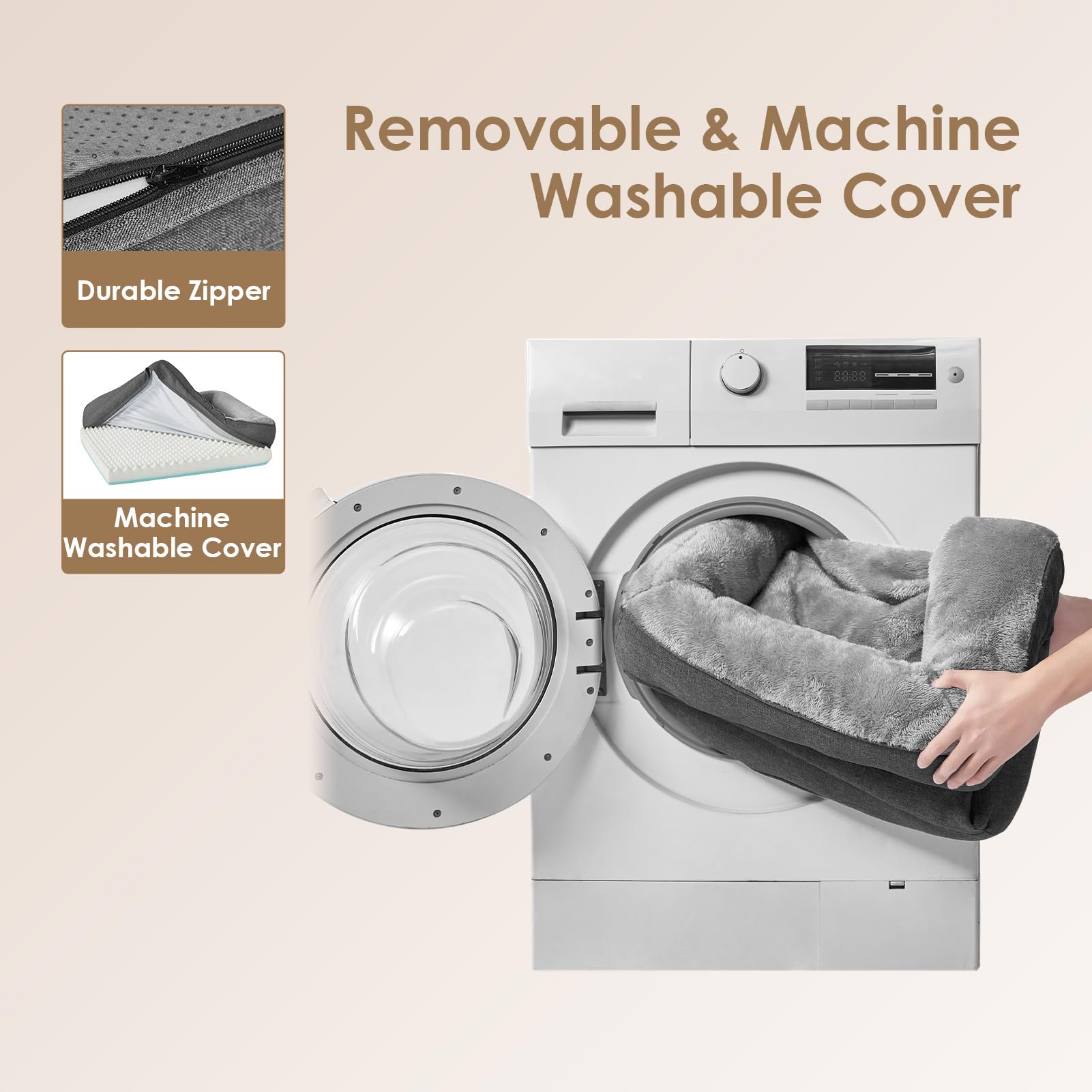 EHEYCIGA removable washable cover with zipper simplifies cleaning