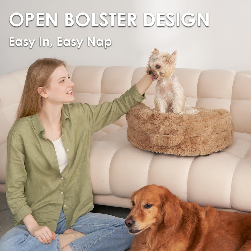 EHEYCIGA small dog bed camel waterproof-lining – protects against spills and accidents.